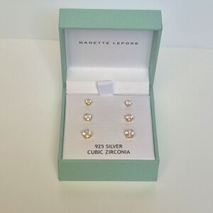 Nanette Lepore Gold Cubic Zirconia Earrings Set